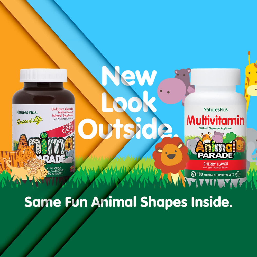 Colorful animal-shaped tablets encourage routine with a tasty cherry flavor.