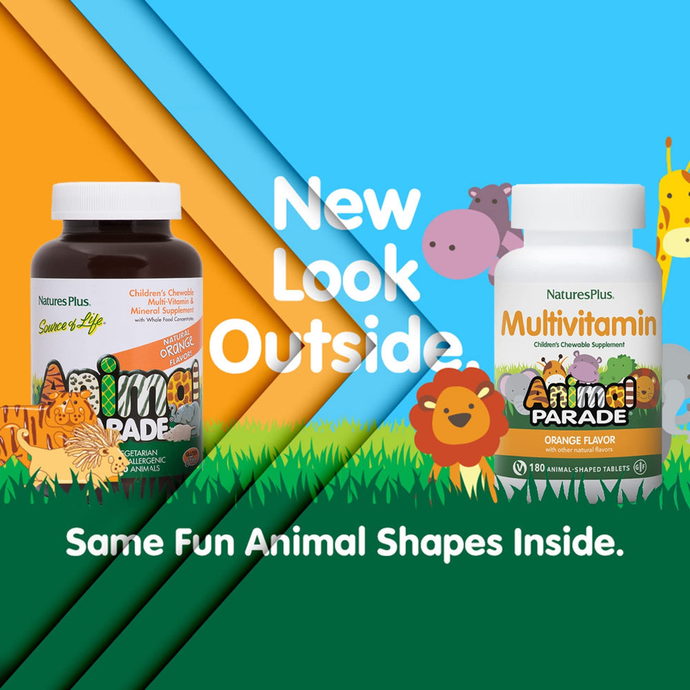 Animal Parade animal-shaped tablets are appealing to children for daily use.