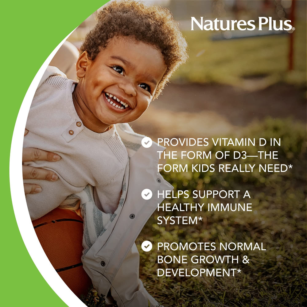 NaturesPlus Animal Parade D3 black cherry flavored chewables for kids