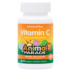 NaturesPlus Animal Parade orange-flavored chews in a kid-friendly bottle for daily use.