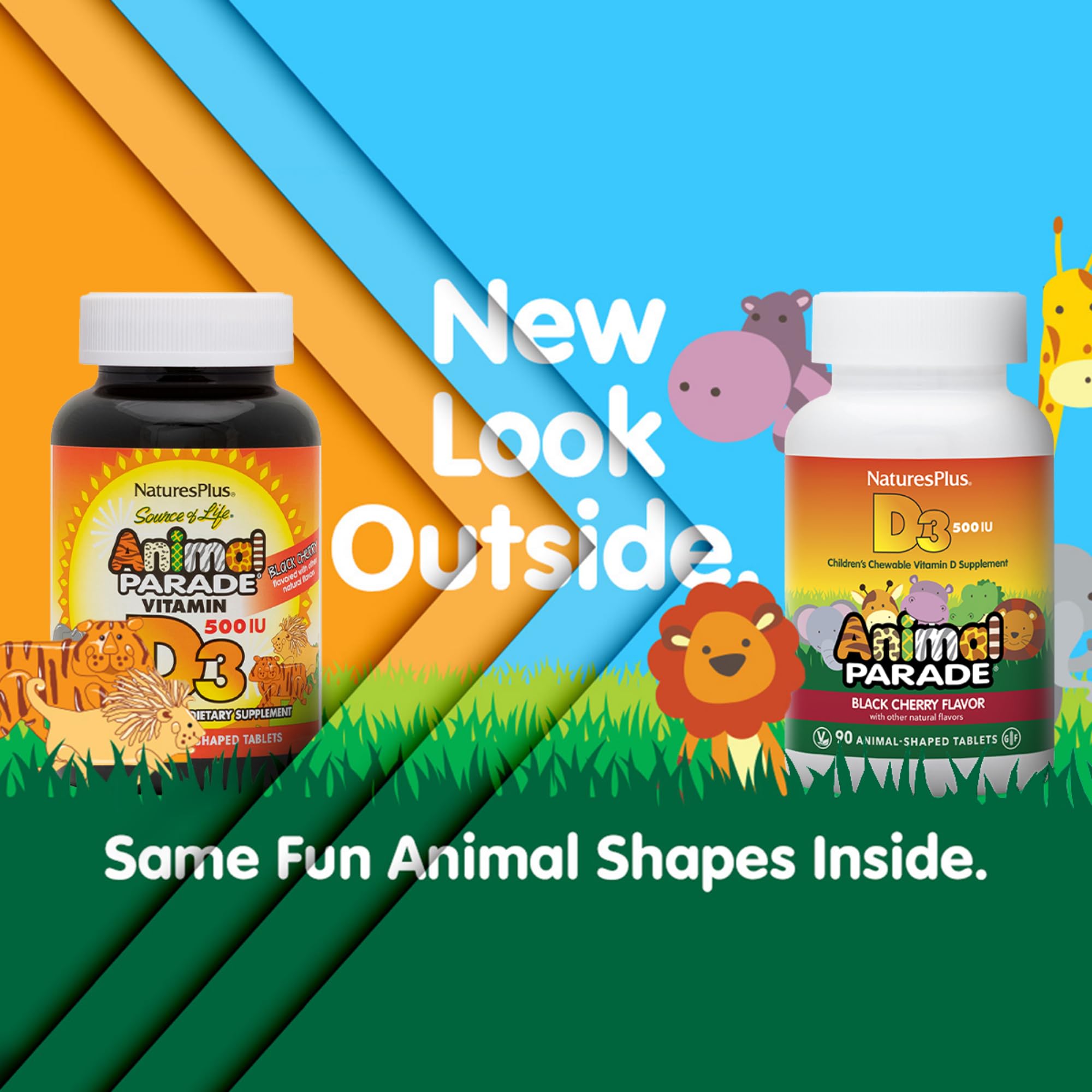NaturesPlus Animal Parade D3 animal shaped chewables designed for easy daily use
