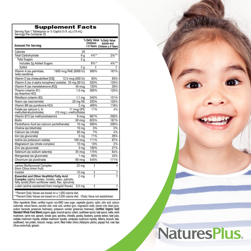 NaturesPlus Animal Parade Gold gluten-free vegan symbol on packaging
