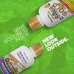 NaturesPlus Animal Parade Gold label closeup highlighting tropical berry flavor