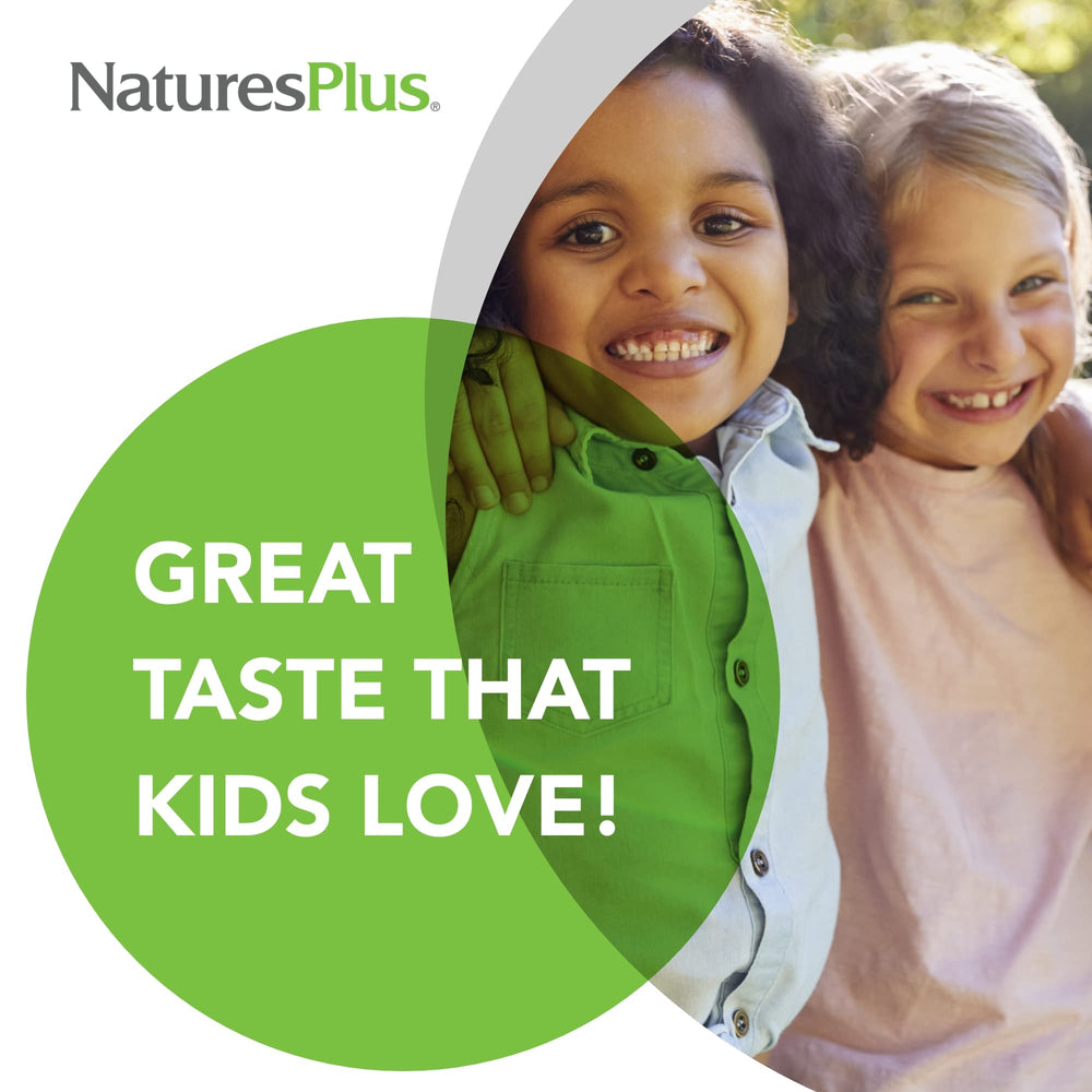 NaturesPlus Animal Parade Gold liquid pour demonstrates kid-safe dose