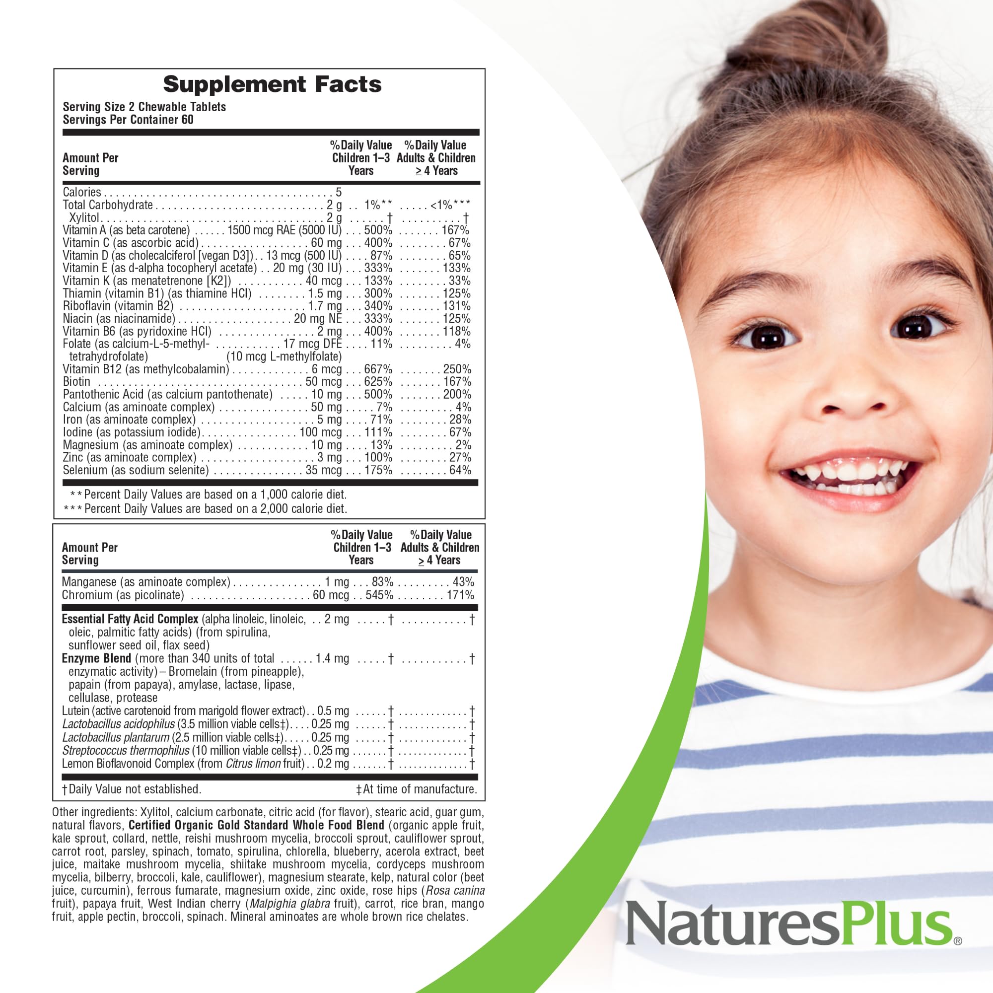 NaturesPlus Animal Parade Gold sugar-free xylitol-sweetened chew for kids.