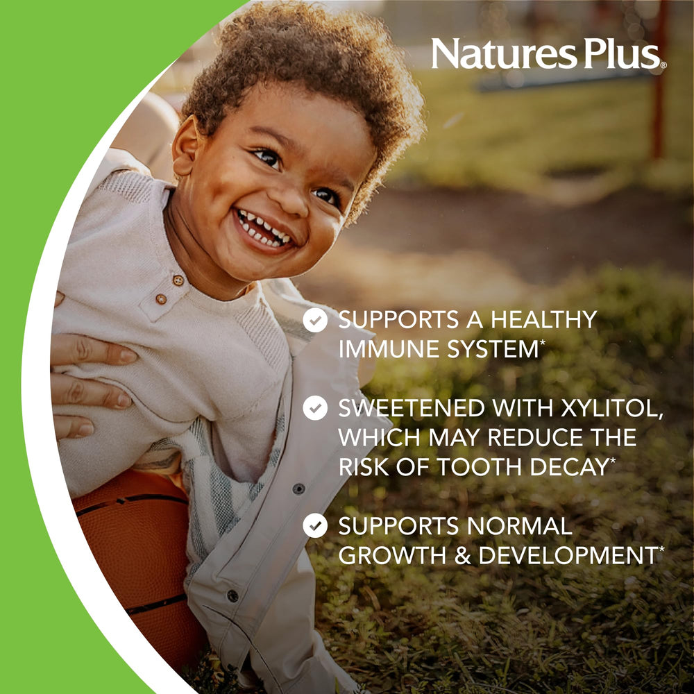 NaturesPlus Animal Parade Gold vegan and gluten-free multivitamin for families.