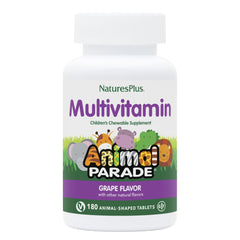 NaturesPlus Animal Parade grape chewables bottle for easy daily kids vitamins
