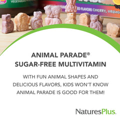 NaturesPlus Animal Parade grape-flavored chewables for a tasty daily supplement.