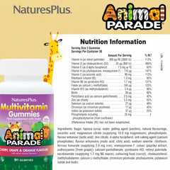 NaturesPlus Animal Parade gummies bears close-up, kid-friendly shapes encourage daily vitamins.