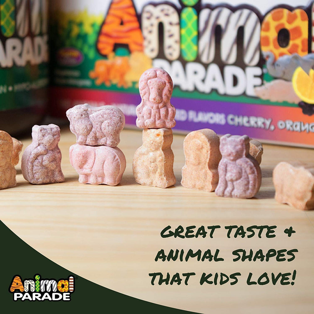 NaturesPlus Animal Parade MagKidz animal-shaped tablets support healthy activity and taste.