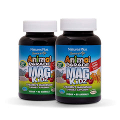 NaturesPlus Animal Parade MagKidz cherry bottle with kid-friendly chewables for growing bodies.