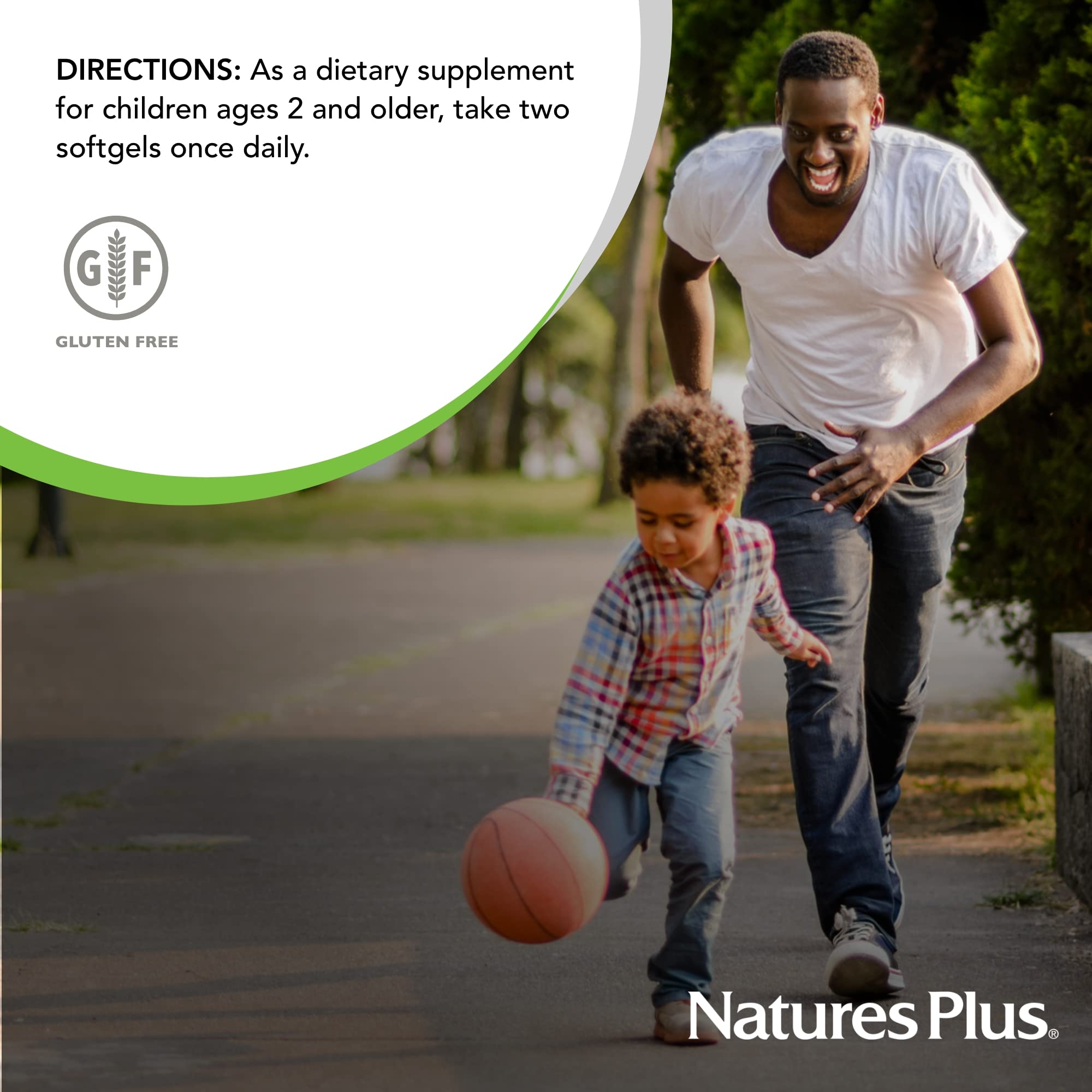 Natures Plus Animal Parade Omega 3/6/9 Junior delicious lemon flavor for easy dosing.