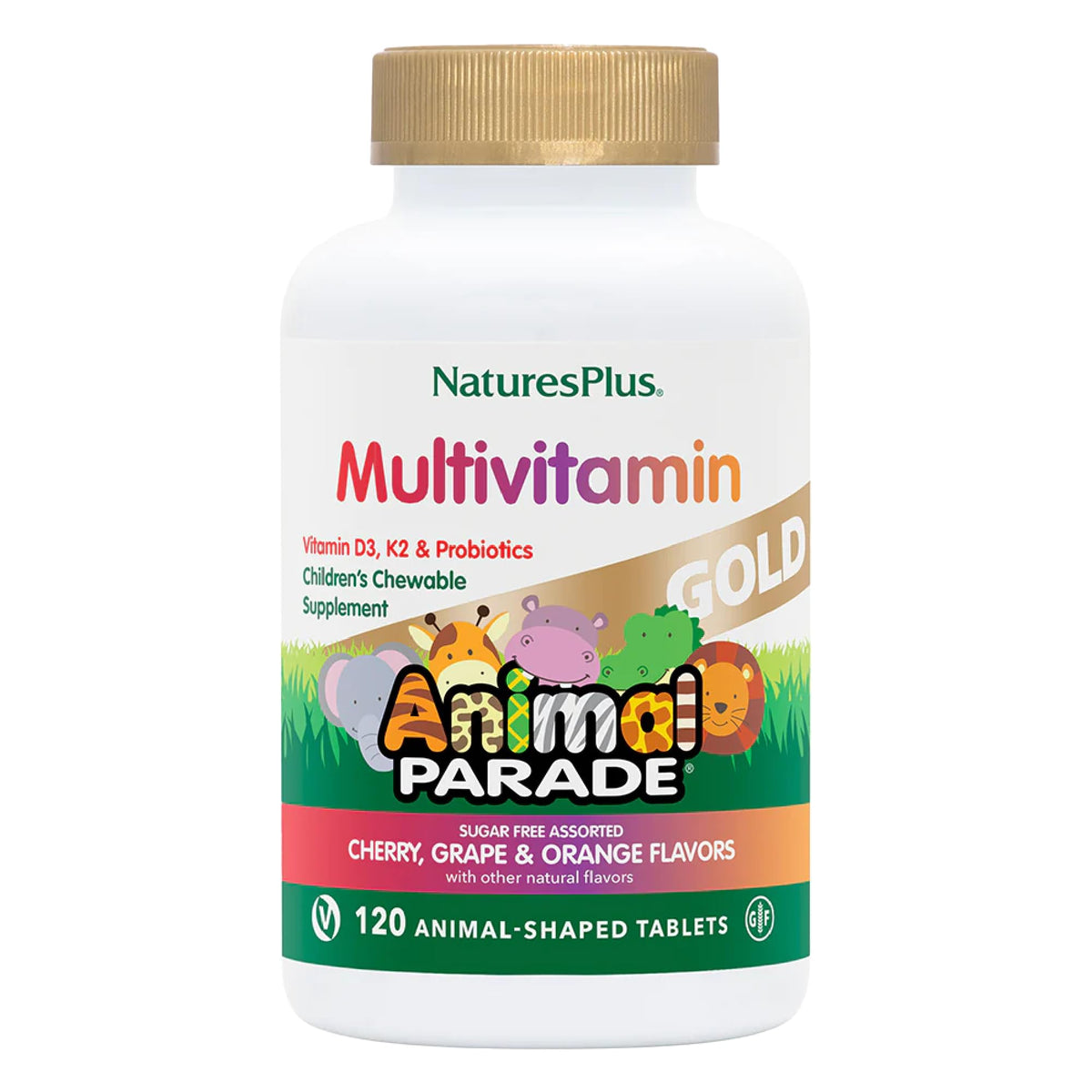 NaturesPlus Animal Parade packaging front with a colorful, kid-friendly design.