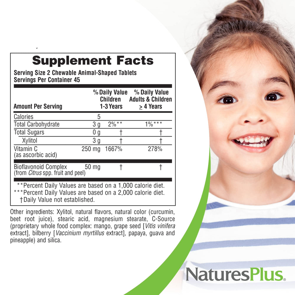 NaturesPlus Animal Parade packaging emphasizes sugar-free formula for sugar-conscious families.