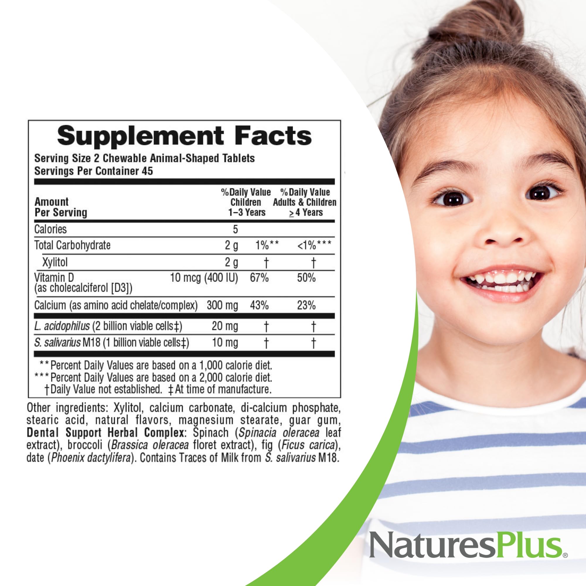 Nature'sPlus Animal Parade Tooth Fairy with probiotic M18 for daily care