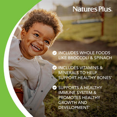 NaturesPlus Animal Parade chewable tablets close-up, easy to chew for children.