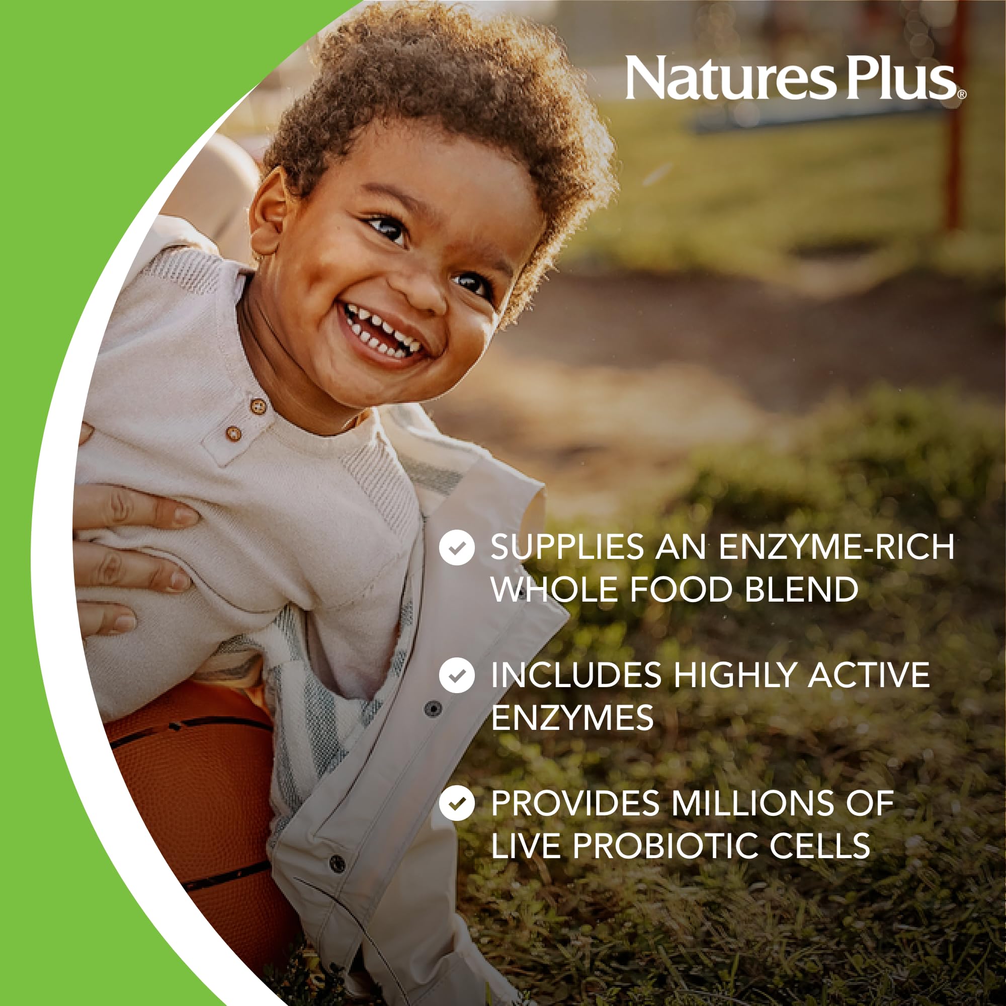 NaturesPlus Animal Parade Tummy Zyme 90-serving bottle for easy daily use.