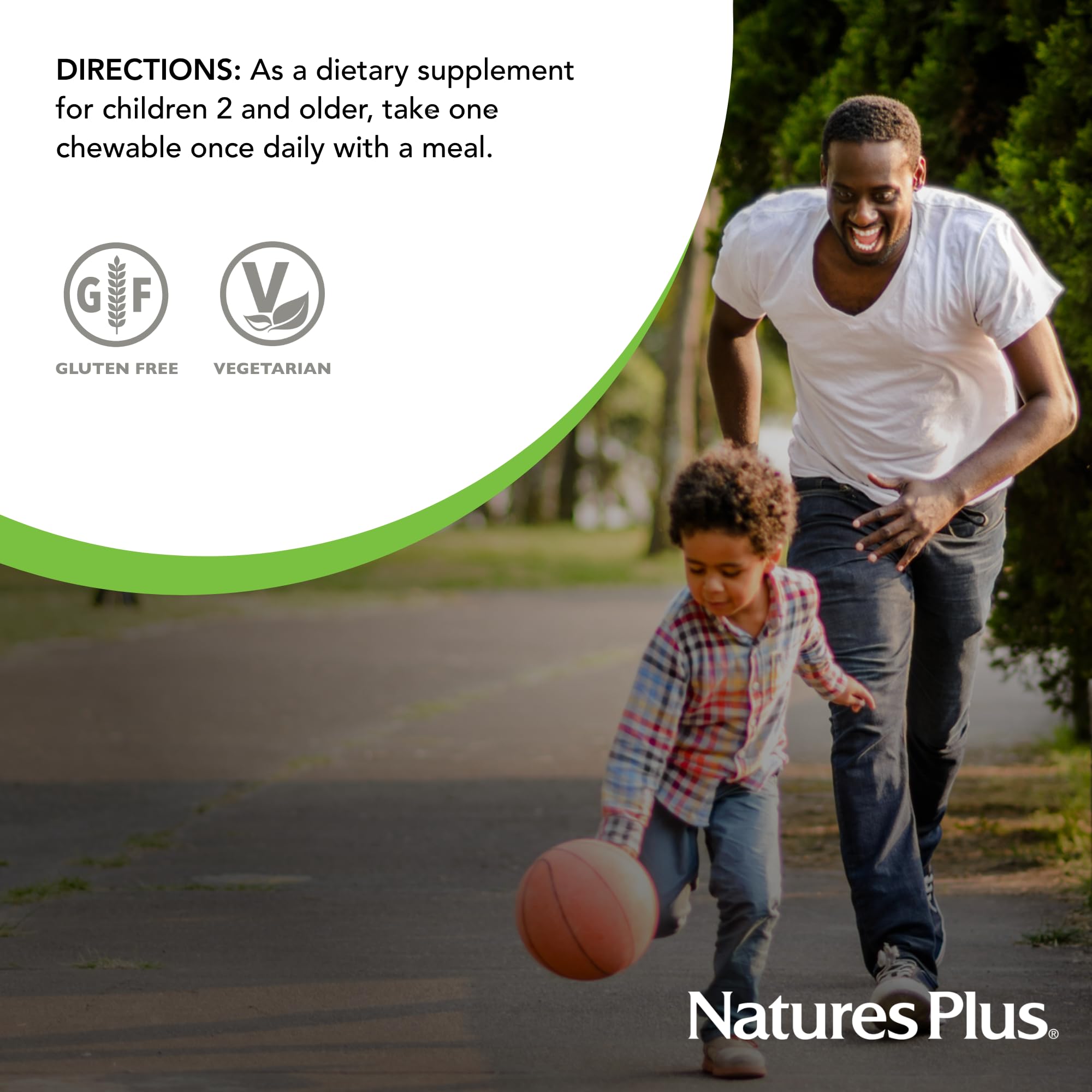 NaturesPlus Animal Parade Tummy Zyme gluten-free and sugar-free formula for dietary flexibility.