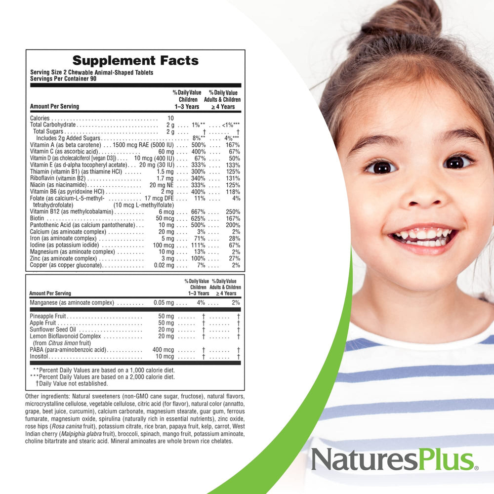 Nature sPlus Animal Parade whole food ingredients like spirulina and spinach