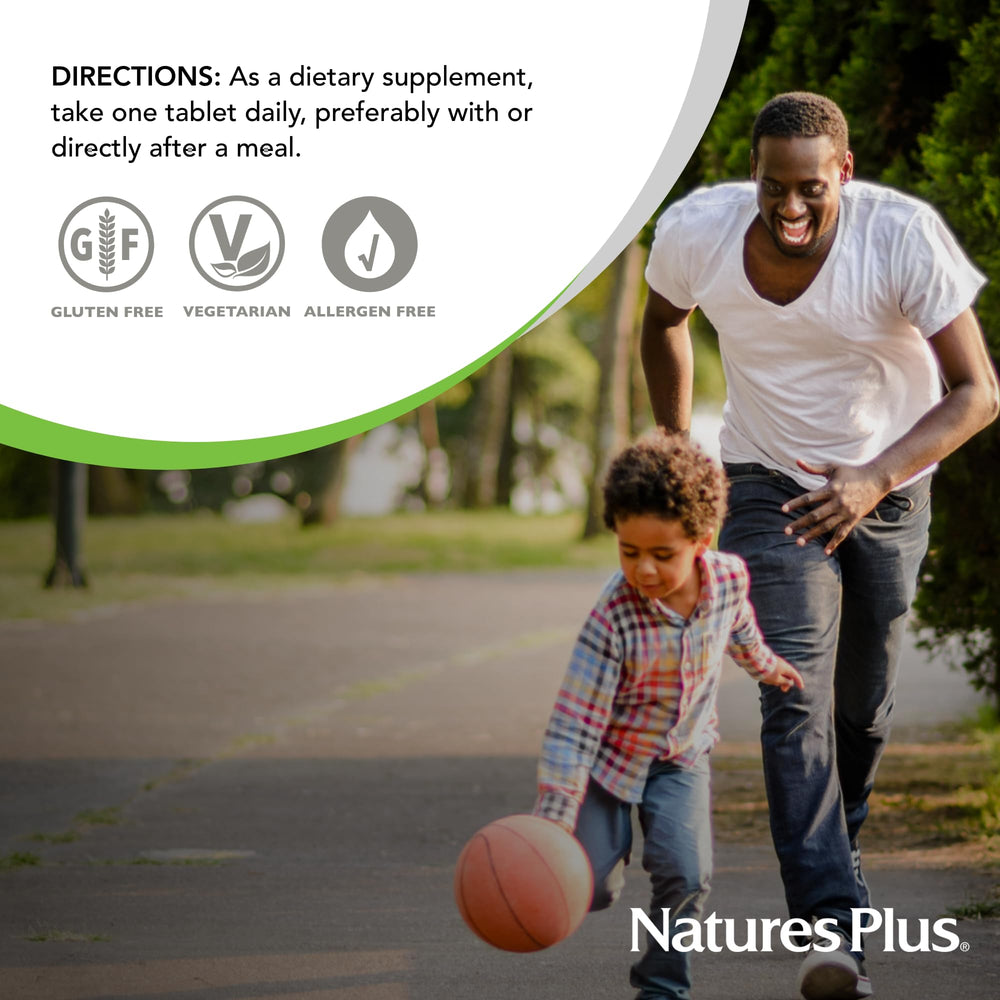 NaturesPlus B-Complex with Rice Bran packaging view highlights 90-tablet bottle and value.