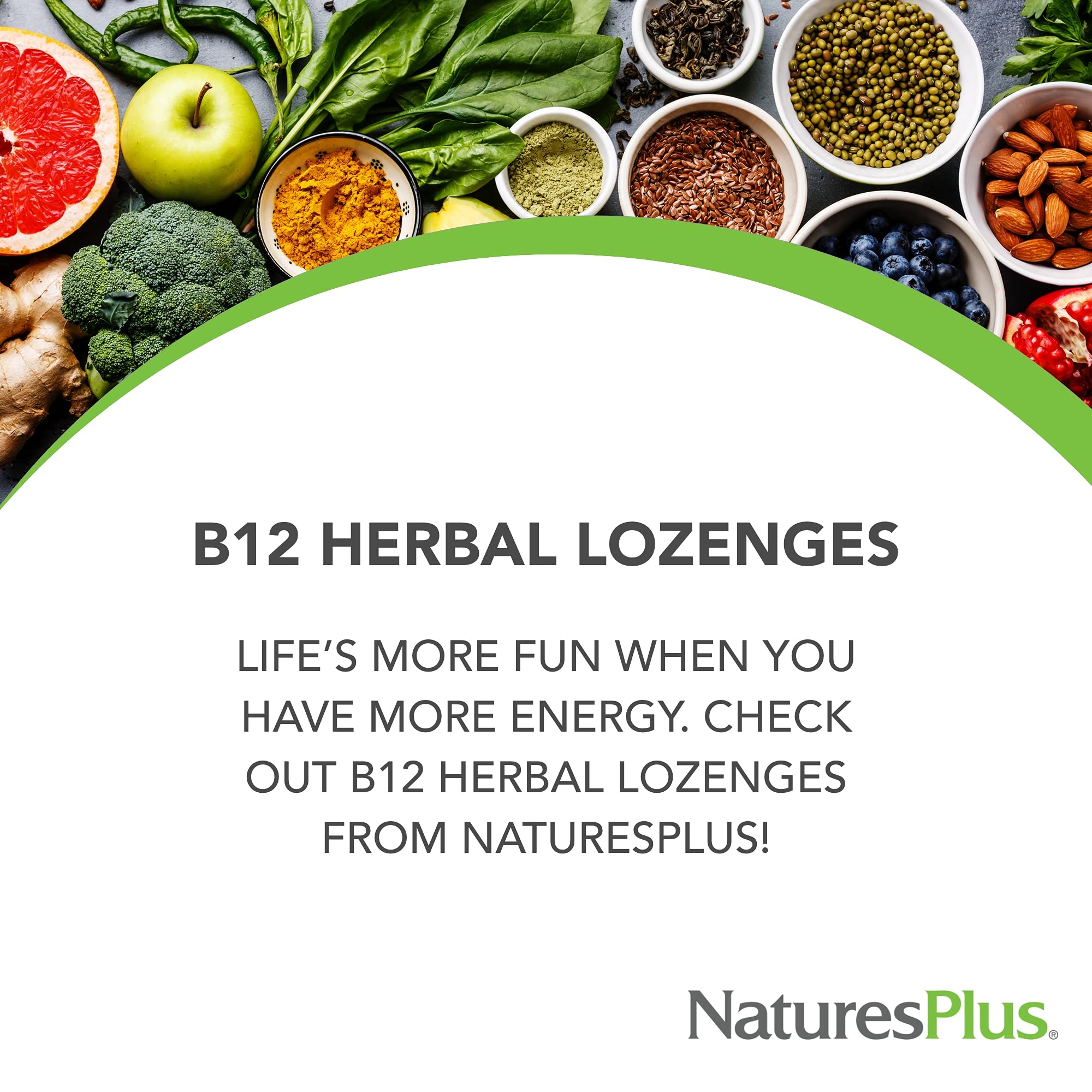 NaturesPlus B12 lozenges raspberry old packaging design.