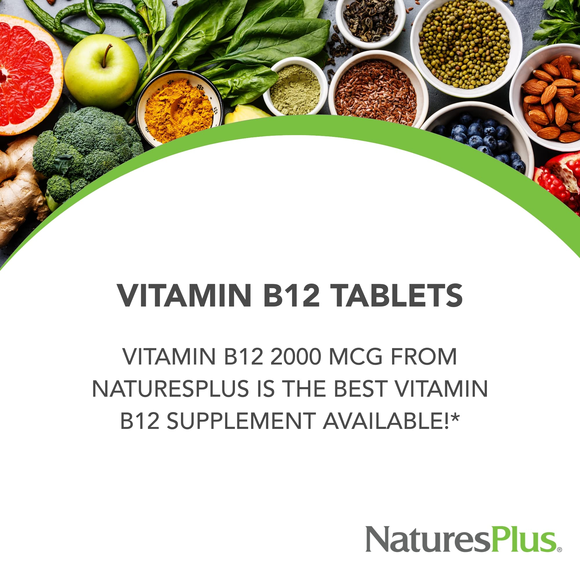 Nature's Plus B12 methylcobalamin label close-up highlighting quality assurance.