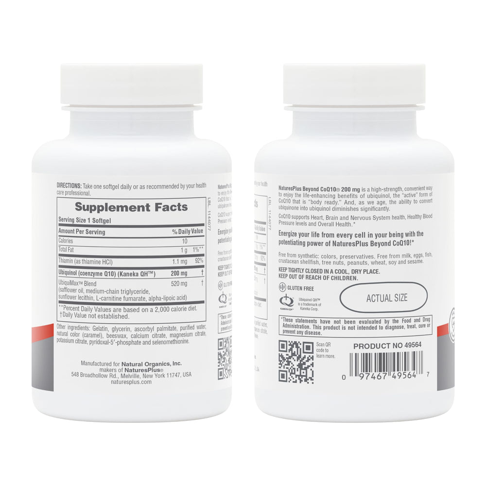 NaturesPlus Beyond CoQ10 lifestyle shot showing supplement in daily routine.