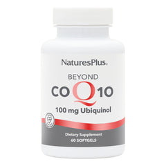 NaturesPlus Beyond CoQ10 softgel bottle highlighting ubiquinol for daily energy support