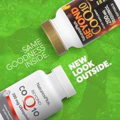 NaturesPlus Beyond CoQ10 softgels close-up highlighting high potency ubiquinol.