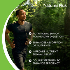 NaturesPlus Bioperine 10 label details with branding and product info.