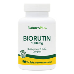 NaturesPlus Biorutin bottle front shows vegetarian, gluten-free supplement for vascular support.
