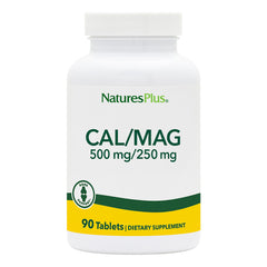 NaturesPlus Cal/Mag bottle front view showing high potency calcium and magnesium