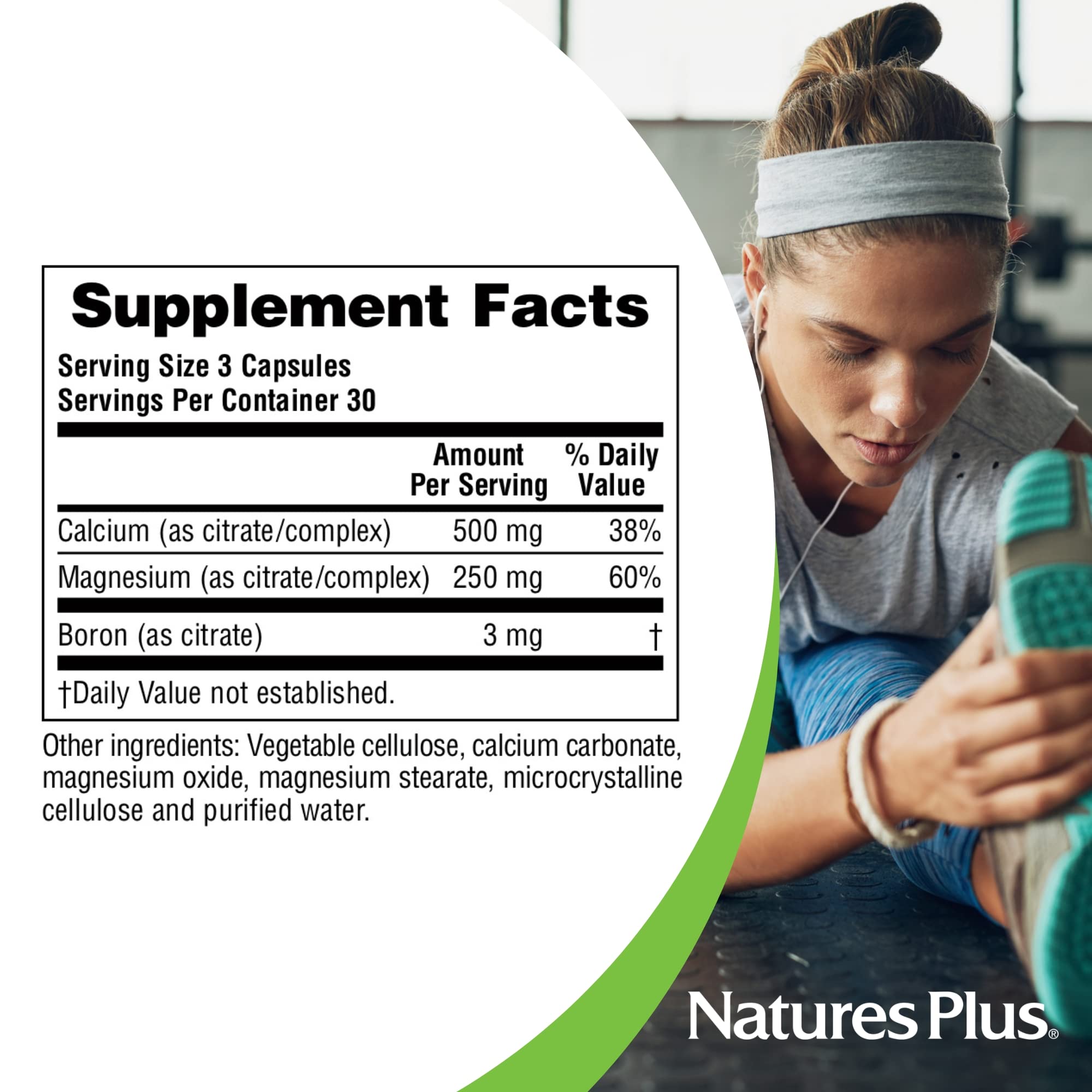 Serving suggestion with water beside the NaturesPlus bottle for routine use