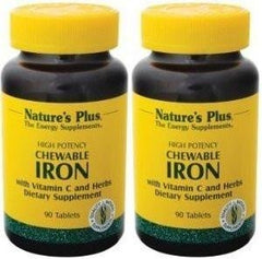 NaturesPlus Chewable Iron Cherry bottle for convenient daily use.