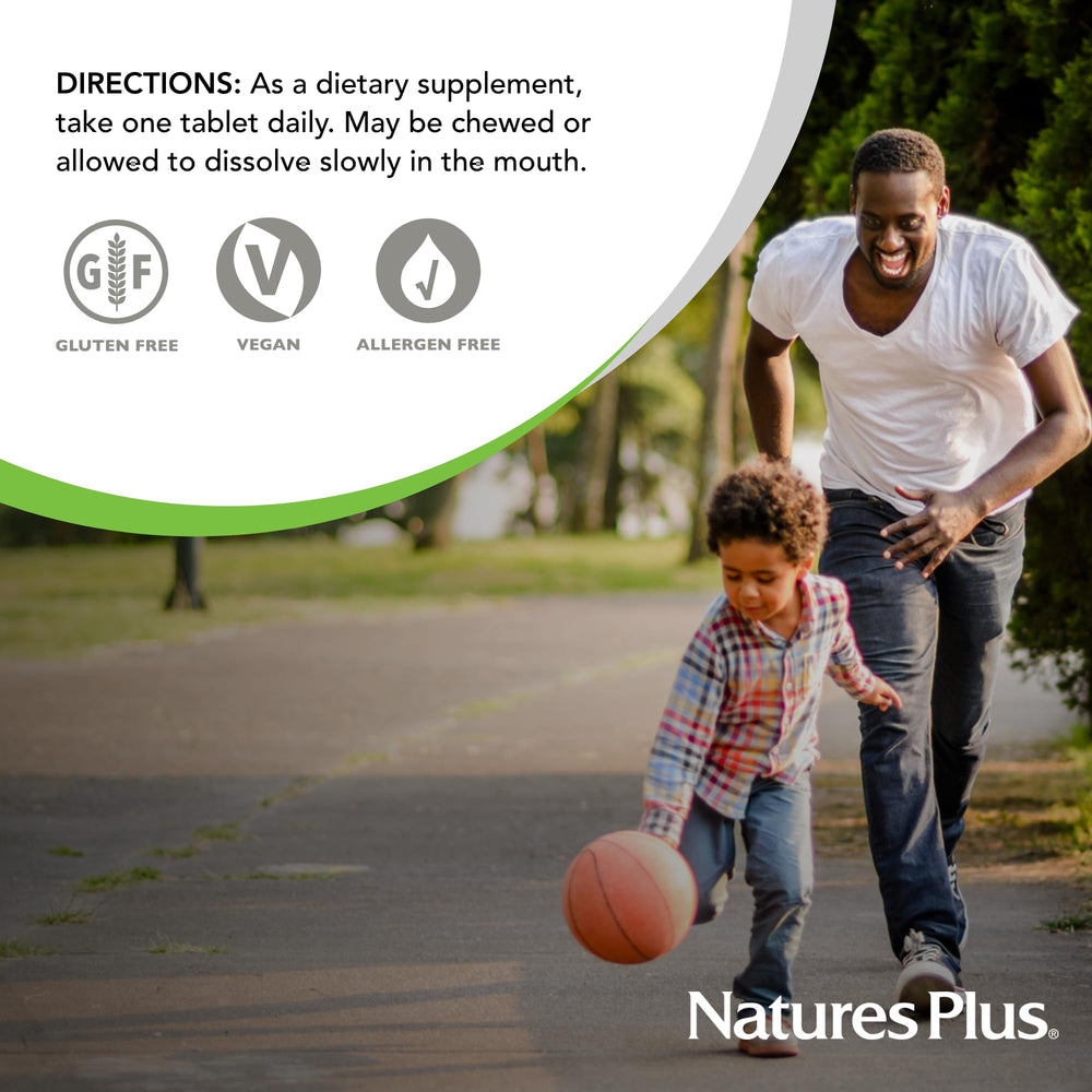 NaturesPlus chewable iron in hand, simple daily integration