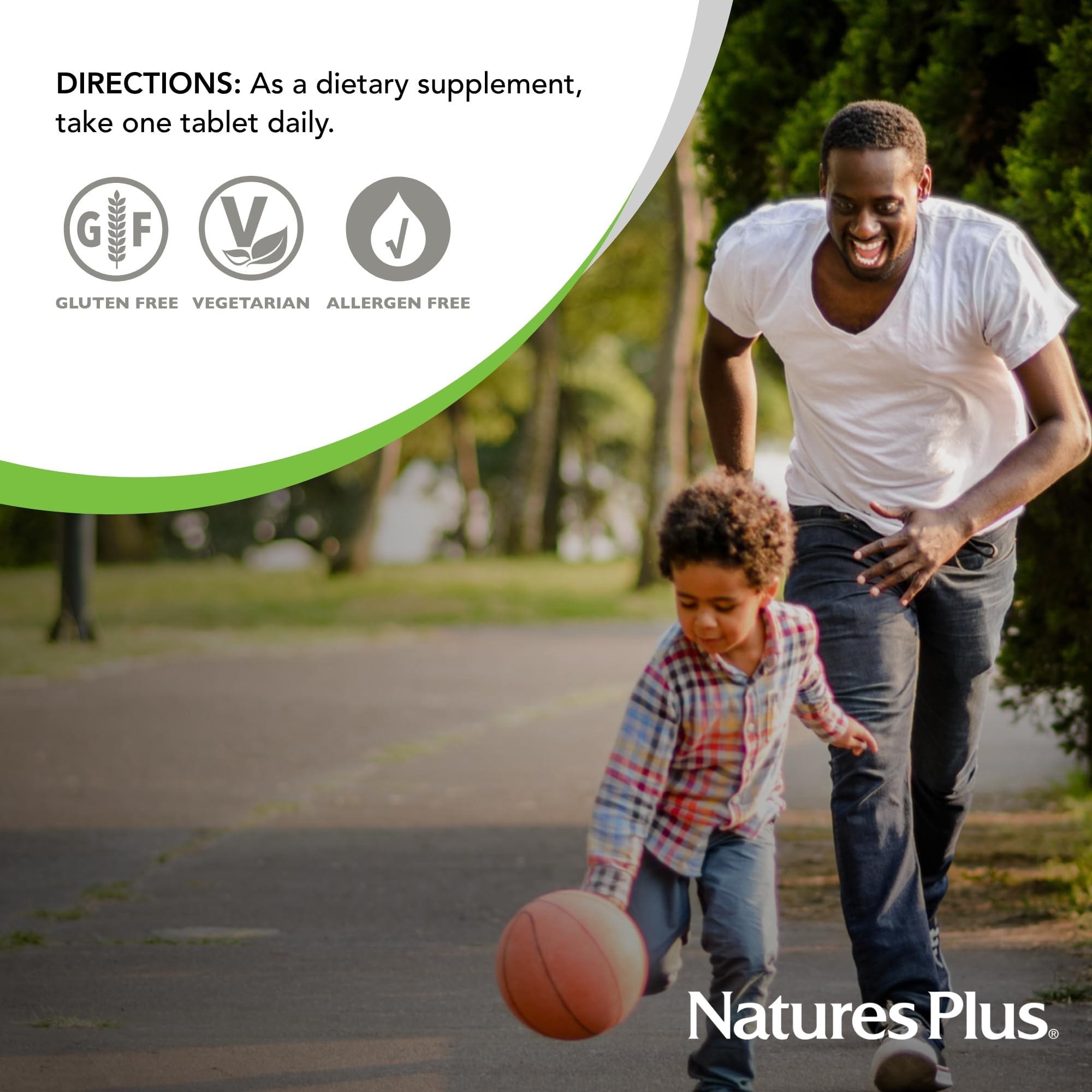 NaturesPlus Choline & Inositol gluten-free seal promotes allergen-conscious choice.