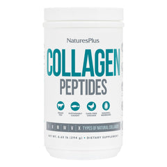 Nature's Plus Collagen Peptides bottle front promoting joint and skin health.