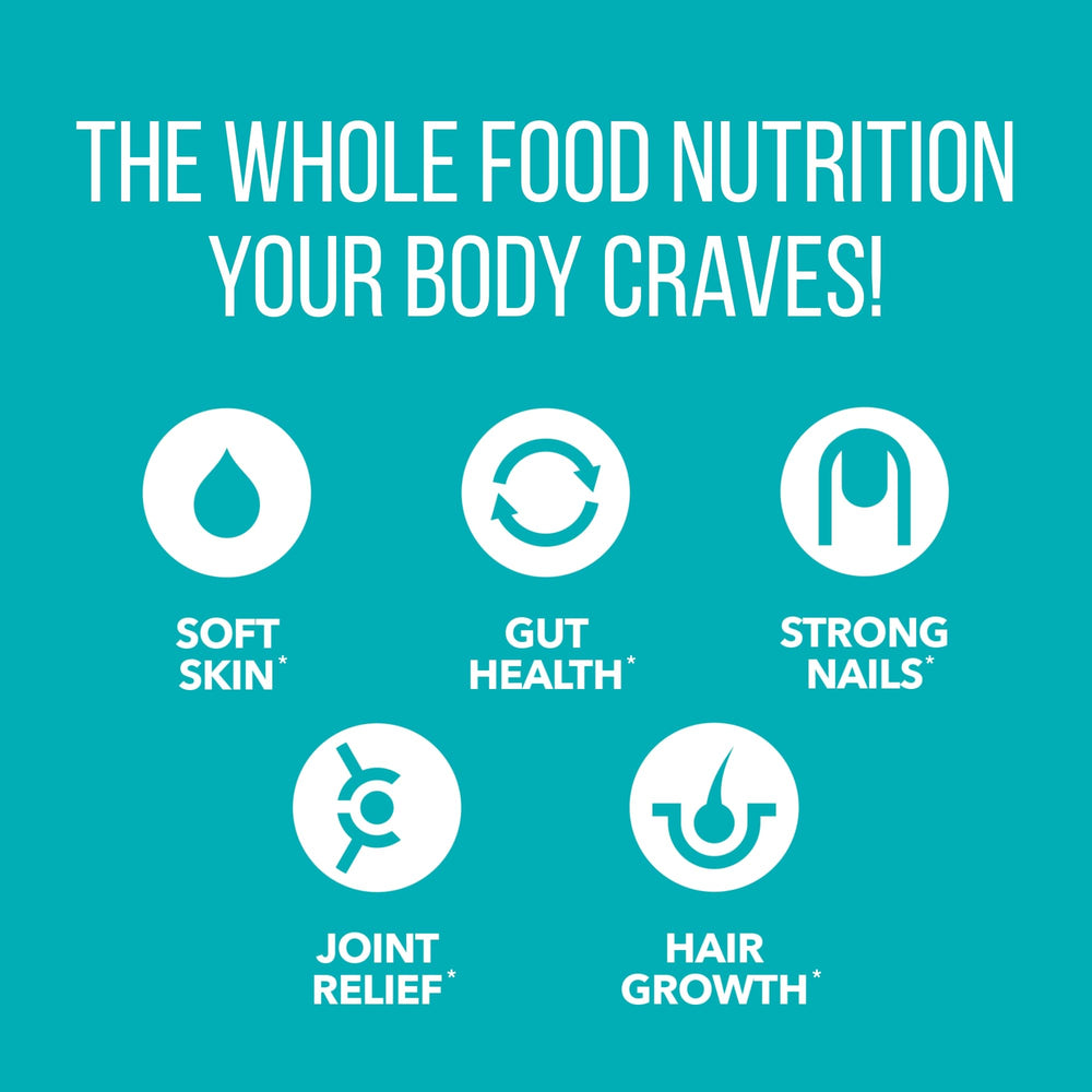 NaturesPlus Collagen Peptides being poured into coffee, convenient daily use.