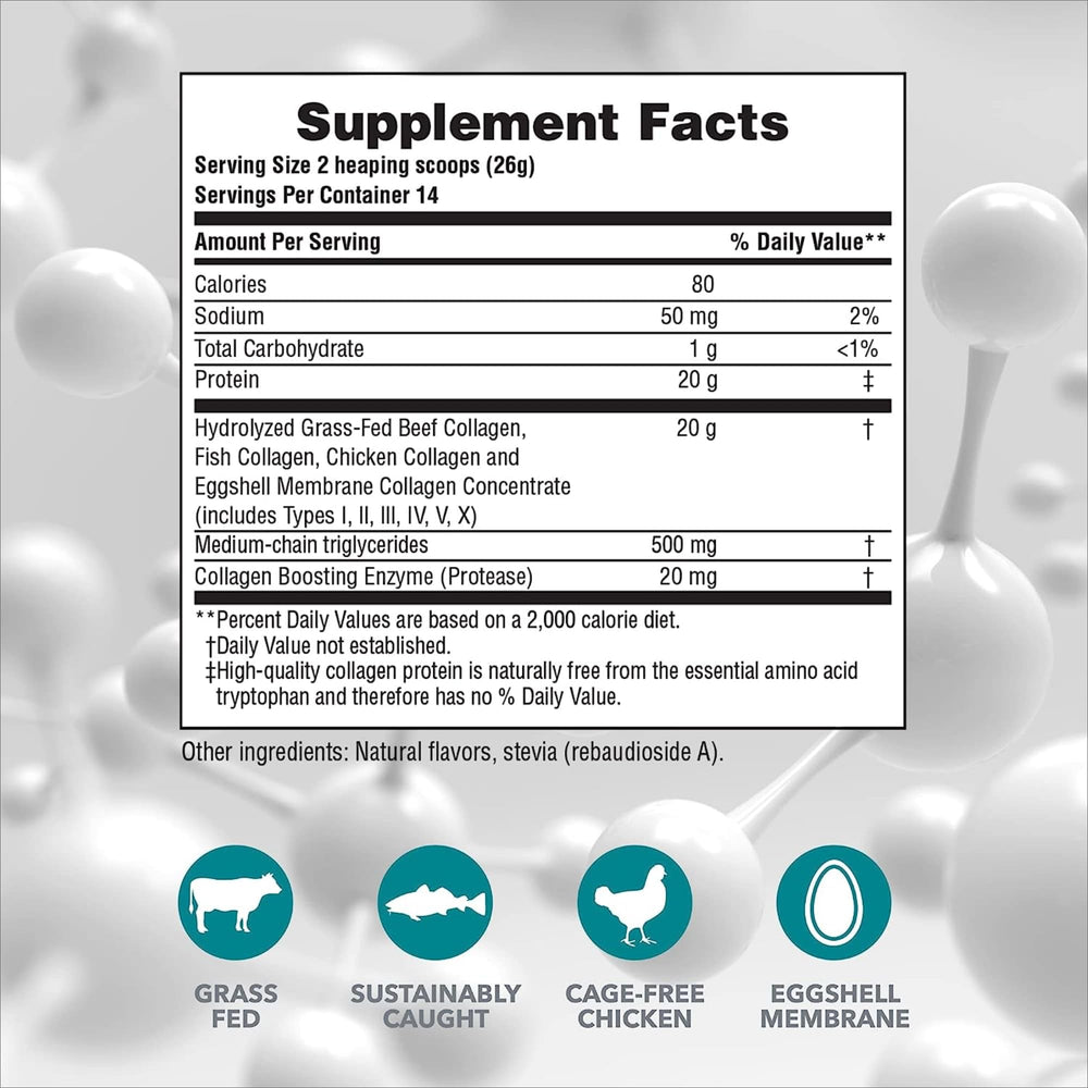 NaturesPlus Collagen Peptides Vanilla scoop for easy daily serving