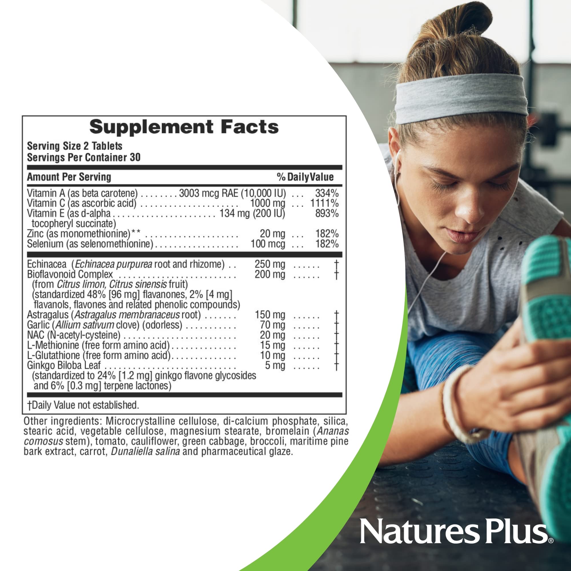 Bottle label emphasizes gluten-free and vegetarian ingredients for Commando 2000-60.