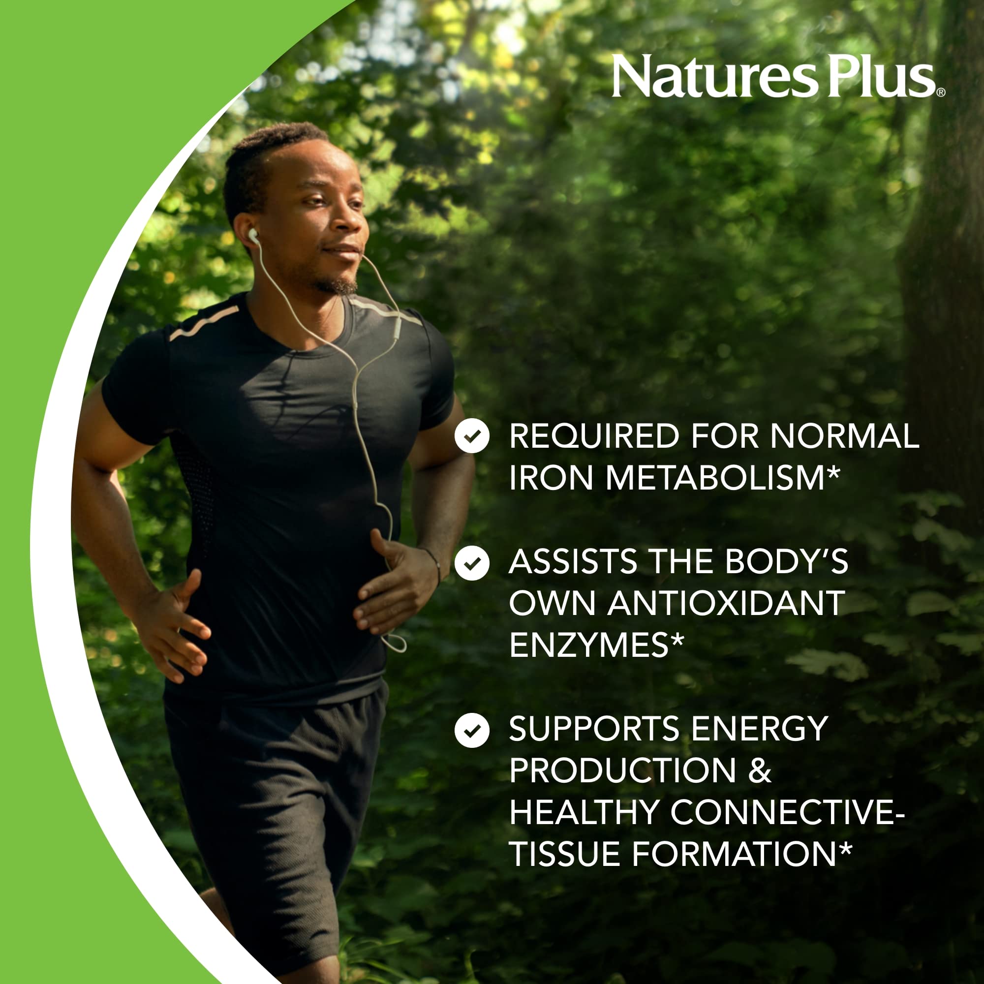 NaturesPlus Copper 3 mg packaging shows new label design