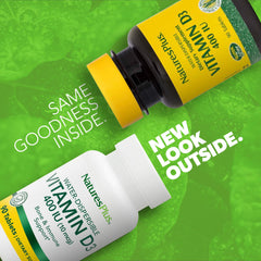 NaturesPlus D3 400 IU bottle showing 90 servings for consistent heart and immune support.