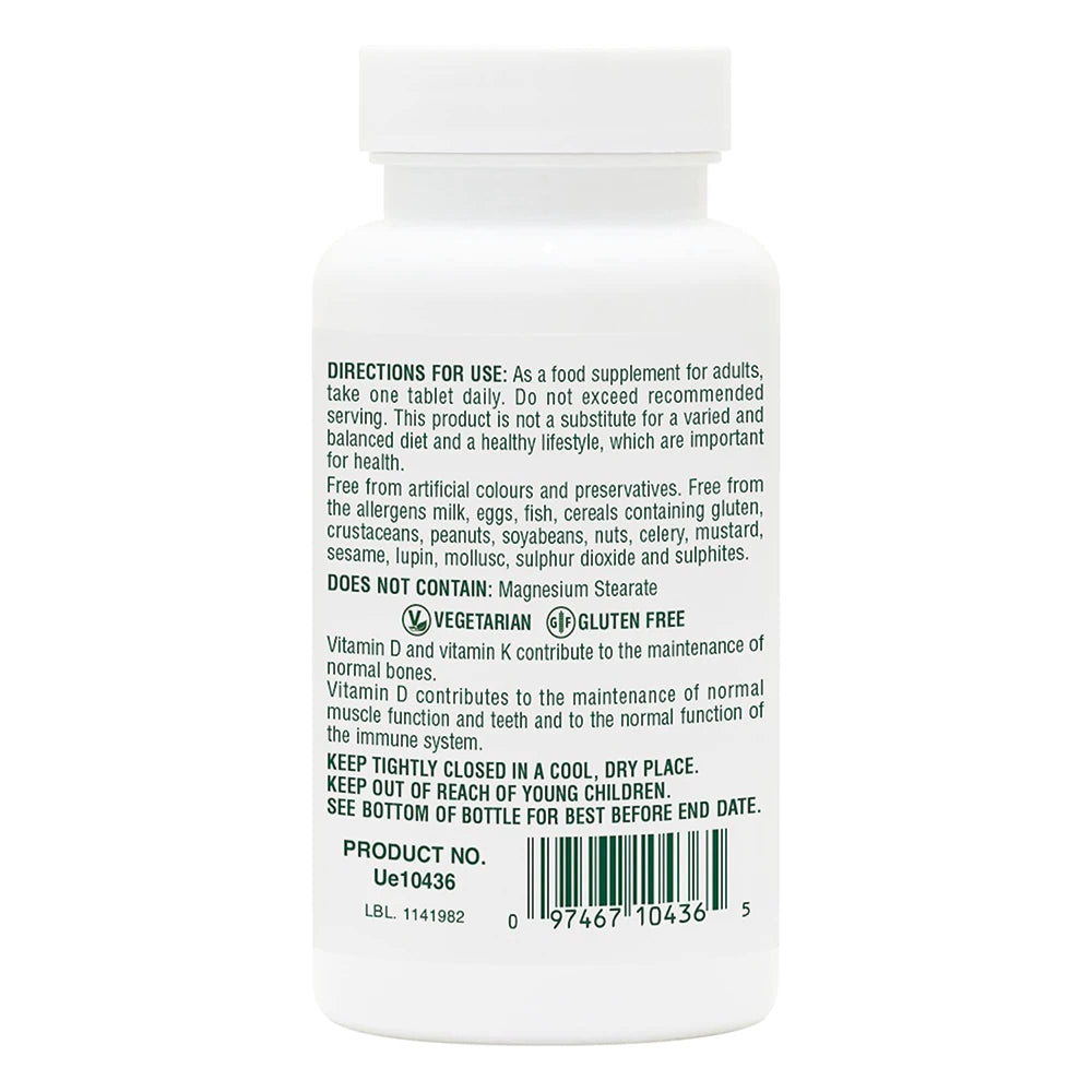 NaturesPlus D3 K2 90 Tablets bottle on desk, ideal for daily supplement routine