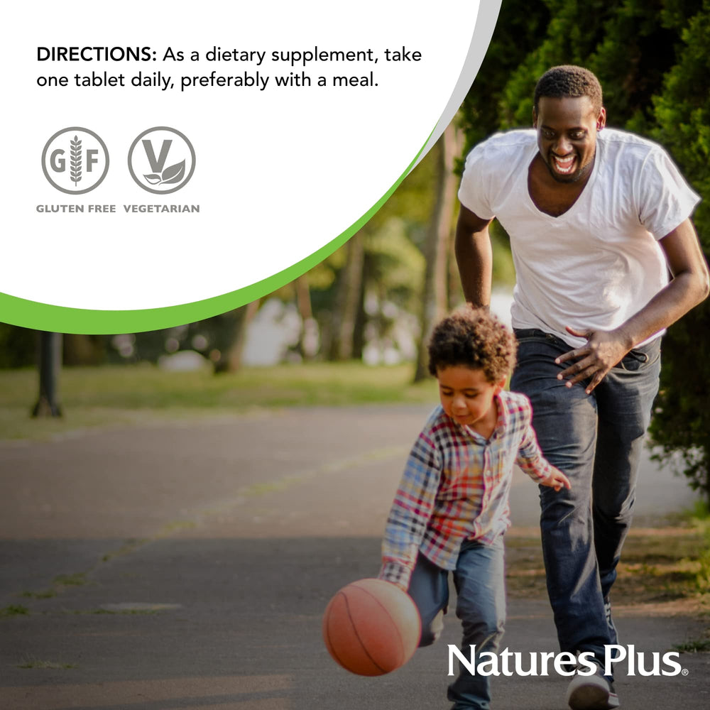 NaturesPlus bottle in morning routine setup for daily wellness