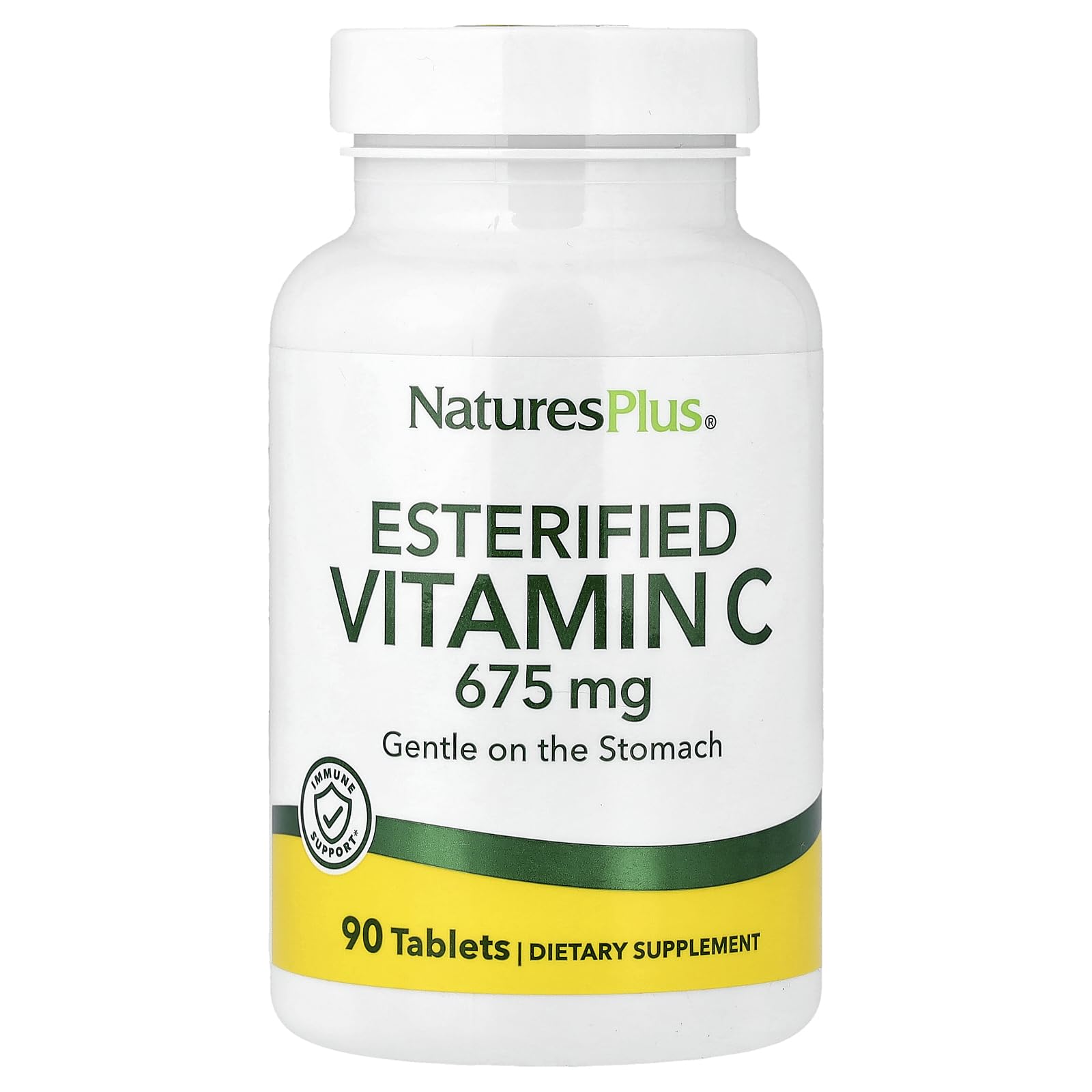 NaturesPlus Esterified Vitamin C 675 mg bottle — gentle on stomach daily use.