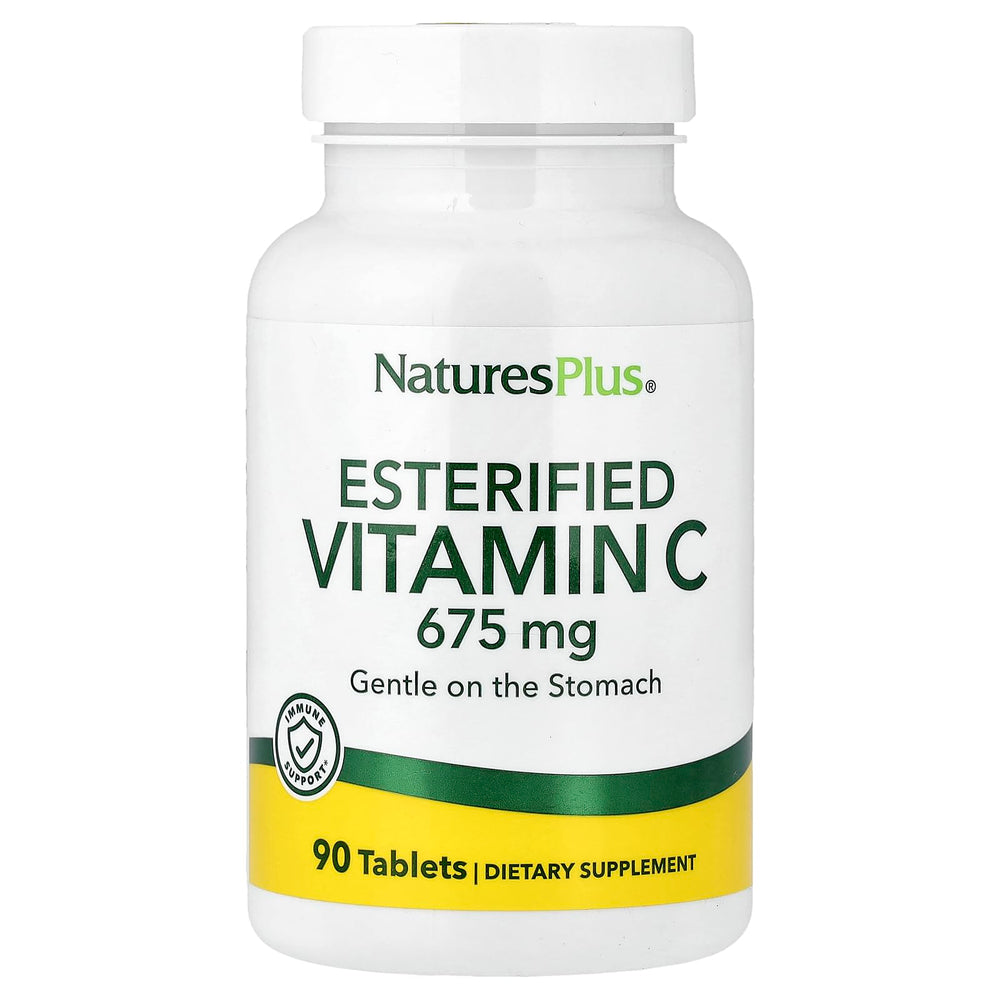 NaturesPlus Esterified Vitamin C 675 mg bottle — gentle on stomach daily use.