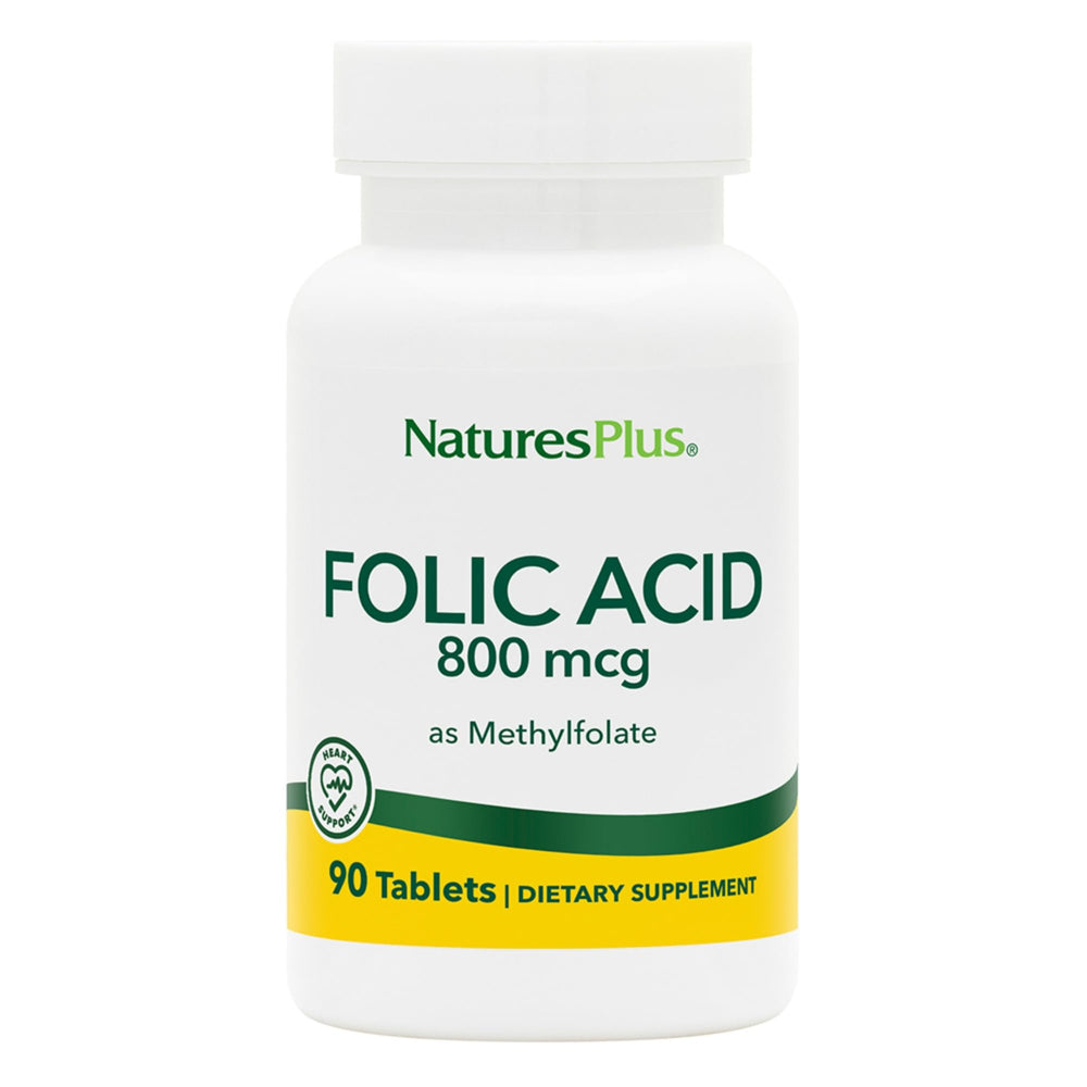 Nature's Plus Folic Acid methylfolate bottle front label for daily support