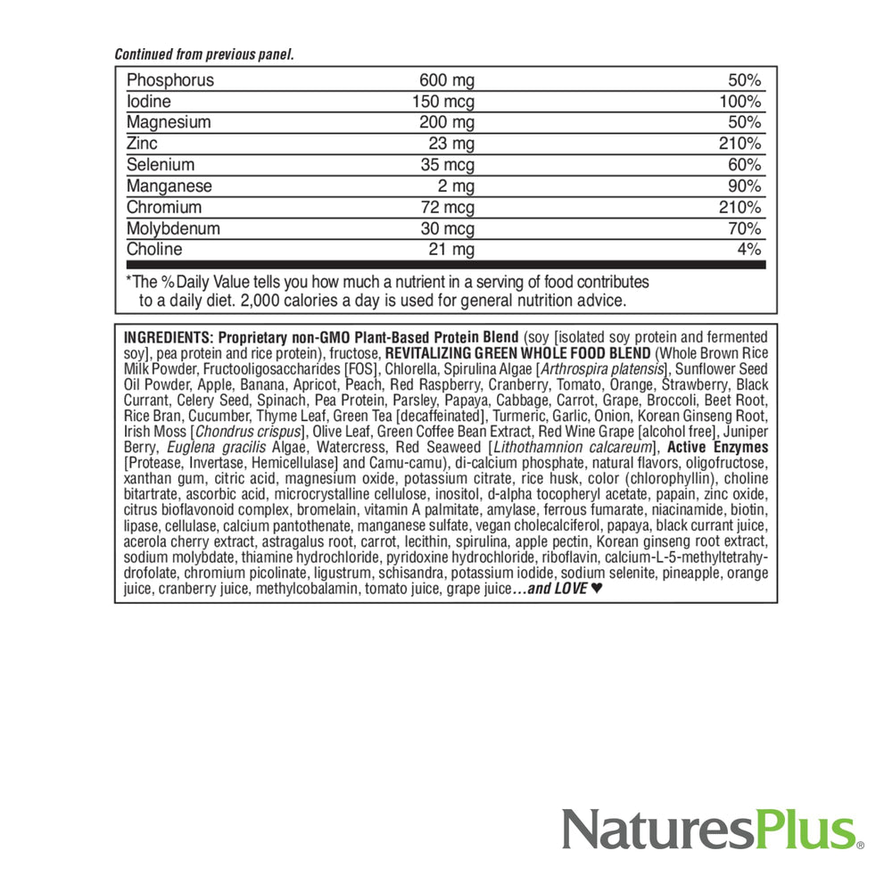 Ingredients close-up of Fruitein shake highlighting gluten-free formula