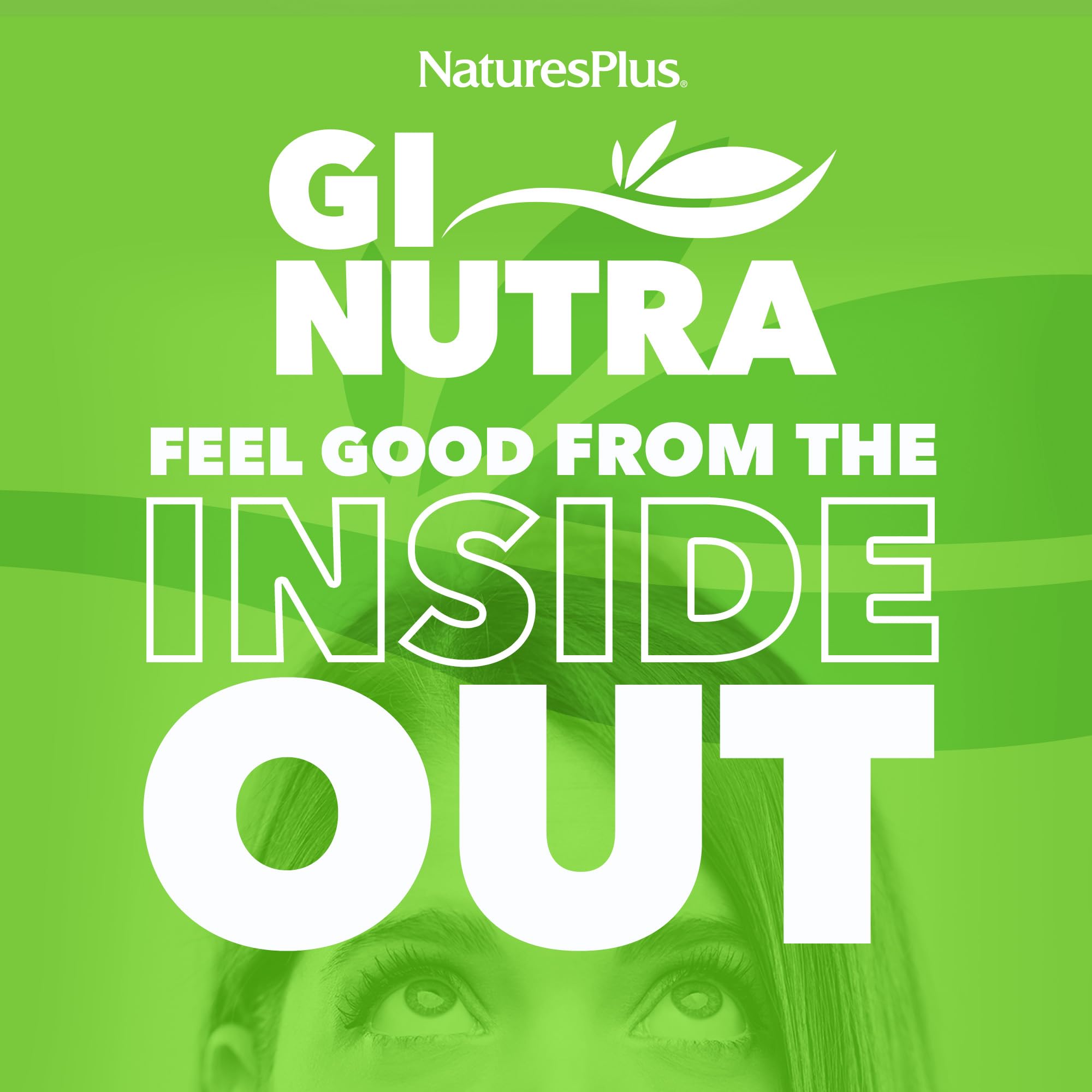 NaturesPlus GI Natural ingredients panel focusing on prebiotics and enzymes