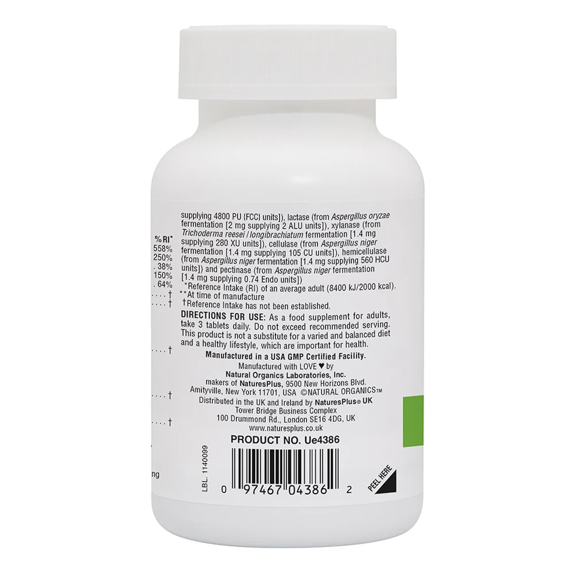 NaturesPlus GI Natural vegetarian symbol showing plant-based formulation